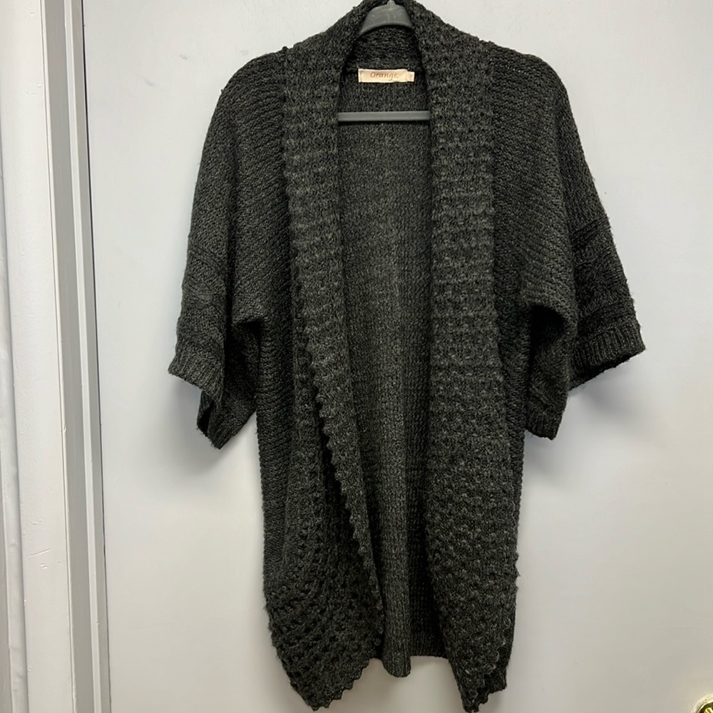 Orange Women’s Wool Blend Open Front Cardigan Size L/XL